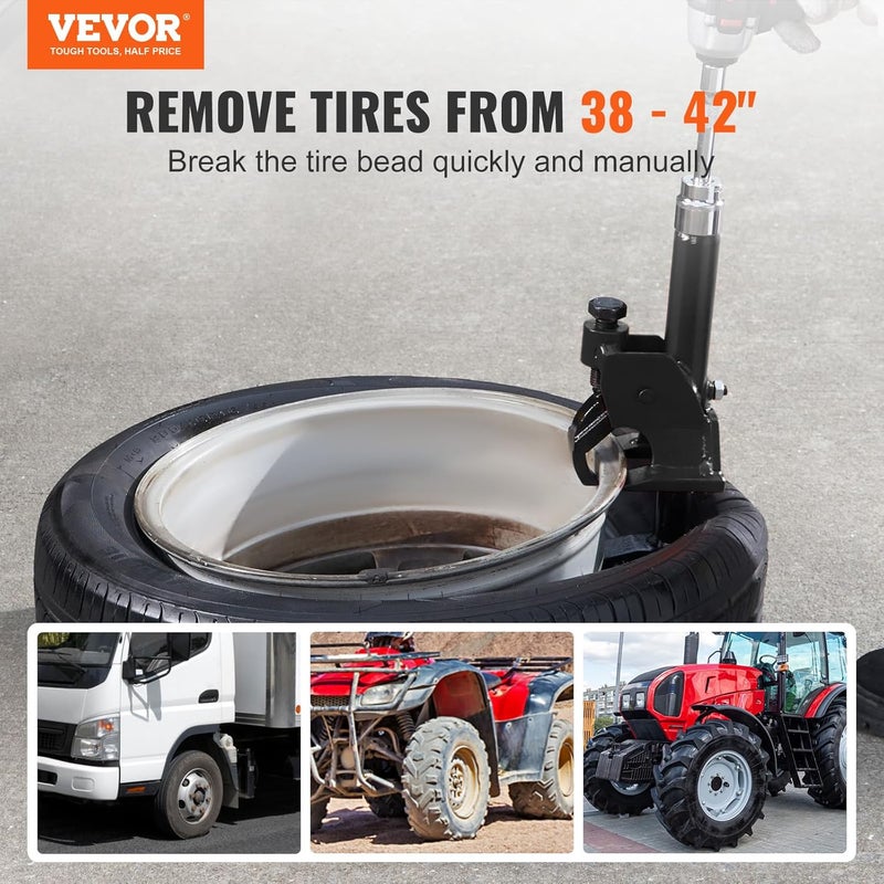 VEVOR Manual Tire Bead Breaker, 38"-42" Tires Changer Tool, Heavy-Duty Bead Breaking, Easy-Operated Tire Repair Tool for ATVs/UTVs, Tractors, Trucks, Cars, Heavy Duty Tires - Image 1